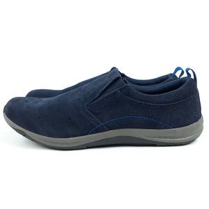 Land's End Loafers Suede Slip-On Women's 9.5 B Moc Comort Blue Casual 459832